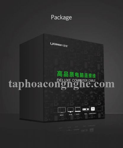 Ugreen 40436 5M Màu Đen Cáp chuyển đổi Displayport 1.2 sang HDMI 2.0 cao cấp DP111 30040436